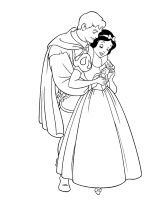 A coloring page of snow white